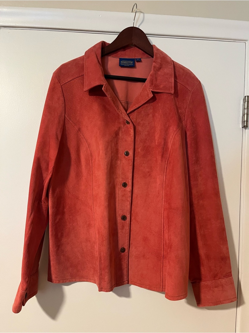 Pendleton vintage pink Suede Button-Down shirt jacket for Women